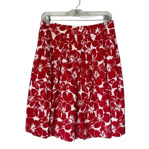 Talbots Red and White A-Line Pleated Skirt, 4P